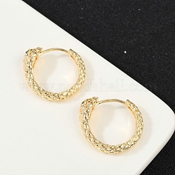 真鍮グリーンキュービックジルコニアフープピアス  ヘビ  18KGP本金メッキ  19.5x5.5x18mm&nbsp;EJEW-Q016-12G