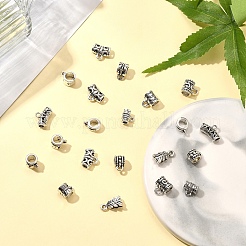 60 個 12 スタイル合金チューブベイル  ループベイル  チューブ  アンティークシルバー  9~11.5x6~8x4.5~8mm  穴：1.4~2.5mm  5個/スタイル&nbsp;FIND-YW0005-90