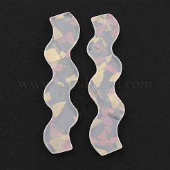アクリル波形カボション  ヘアアクセサリー用  ホワイトスモーク  65x15x2mm&nbsp;FIND-B003-07C