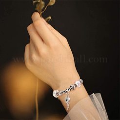 チベットスタイルの合金チューブベイル  ループベイル  混合図形  アンティークシルバー  6~12.5x5~14x3~10mm  穴：1.5~5.5mm  内径：2~5mm  約27種類/ 130個&nbsp;TIBEB-NB0001-09AS