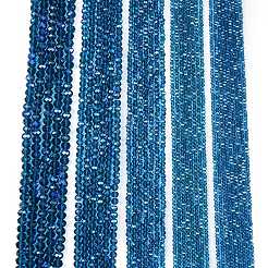 電気メッキガラスビーズセット  半分虹メッキ  多面カット  ロンデル  スチールブルー  2.9~3.3x2mm  穴：0.8mm  約135~140個/連  32~34cm&nbsp;EGLA-A044-T2mm-L27