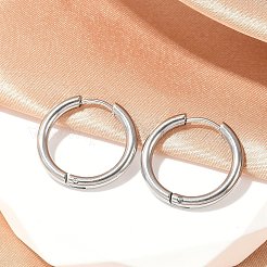 202 ステンレススチール ハギーフープピアス  低刺激性のイヤリング  316サージカルステンレスピン付き  ステンレス鋼色  20x2.5mm&nbsp;EJEW-F111A-20mm-P01
