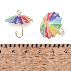 アクリルパーツ  傘  真鍮のパーツと  カラフル  21.5x22mm  穴：2mm&nbsp;MACR-C035-01F