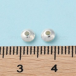 925スターリングシルバービーズ  フラットラウンド  銀  4x2mm  穴：1.2mm&nbsp;STER-P053-08B-S