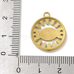 304ステンレススチールラインストーンペンダント  馬の目  ゴールドカラー  21x18x2.5mm  穴：2mm&nbsp;STAS-I322-49G