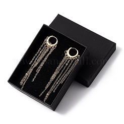 真鍮huggieフープピアス  チェーンタッセルピアス  アズキチェーンと厚紙箱付き  ゴールドカラー  87.5mm  ピン：1x0.7mm&nbsp;EJEW-JE04282