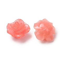 合成サンゴ染め彫刻ビーズ  花バラ  鮭色  10x10x6mm  穴：1mm&nbsp;SH-CBAE713-03D