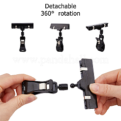 ABS プラスチック ポップサイン カード ディスプレイ クリップ 値札  ブラック  105x79.5x24.5mm&nbsp;AJEW-WH0643-079A-01