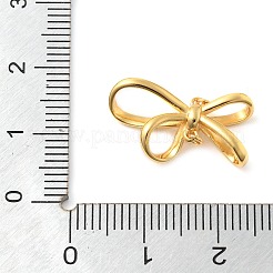 スターリングシルバーの蝶結びコネクターチャーム925個  丸カンとスタンプ925個付き  ゴールドカラー  11x20x5mm  穴：1.2mm&nbsp;STER-S013-01G
