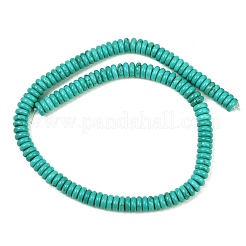 天然石ハウライトビーズ連売り  染め  ロンデル  ターコイズ  8~8.5x2.5~3mm  穴：1.2mm  約129~130個/連  15.35~15.51''（39~39.4センチメートル）&nbsp;G-B049-C01-03A
