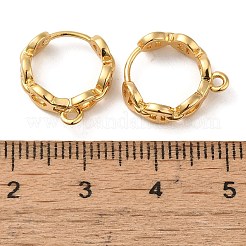 真鍮製のピアスパーツ  リング  18KGP本金メッキ  15x4mm  穴：1.2mm  ピン：0.8mm&nbsp;KK-O100-02D-G
