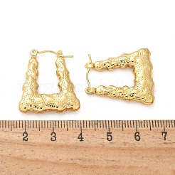 女性用304ステンレスフープピアス  イオンプレーティング（ip）  台形  18KGP本金メッキ  25.5x22.5x4mm&nbsp;EJEW-L296-035G