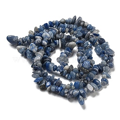 染色・加熱された天然ブルーアベンチュリンチップビーズ連売り  1~5x5~11.5x4.5~7mm  穴：1mm  30.71''（78センチメートル）&nbsp;G-M205-10C