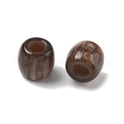 不透明樹脂ヨーロッパビーズ  大穴ビーズ  バレル  キャメル  12.5x11.5mm  穴：6mm&nbsp;RESI-F073-09