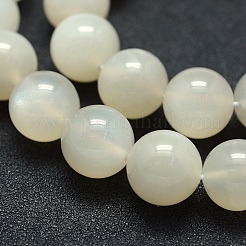 天然ホワイトムーンストーンビーズ連売り  グレードAB +  ラウンド  12mm  穴：1mm  約33個/連  15.1インチ（38.5cm）&nbsp;G-P342-02A-12mm-AB