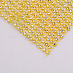 プラスチック弾性ラインストーンネット  DIYアクセサリー  お祭りの装飾アクセサリー  きいろ  183x122x2.5mm&nbsp;KY-WH0020-86I