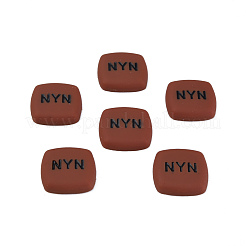アクリルエナメルカボション  nyn という単語のある四角形  サドルブラウン  21x21x5mm&nbsp;KY-N015-202A