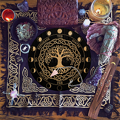 Ahademaker diy wiccan 祭壇用品キット  コーン天然ローズクォーツペンダント付き  304ステンレススチールアズキチェーンネックレスと木製振り子ボード  生活模様の木  3個/セット&nbsp;AJEW-GA0004-66C