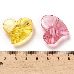 透明なアクリルビーズ  ハート  ミックスカラー  25x29x9.5mm  穴：4mm  約：207個/ 500 G&nbsp;OACR-Z016-20