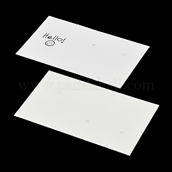 笑顔の紙製イヤリングネックレスディスプレイカード  長方形  ホワイト  4.5x7.5x0.05cm&nbsp;FIND-T072-01C-04
