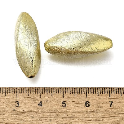 UVメッキ CCB プラスチックビーズ  テクスチャー  オーバル  シャンパンゴールド  29.5x11x10.5mm  穴：1.8mm&nbsp;CCB-D008-02G-1