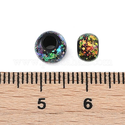 プラスチックビーズ  フラットラウンド  合成オパールと  ミックスカラー  6.5~7x4.5mm  穴：2.8mm&nbsp;FIND-I041-02C-1