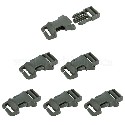 ポリホルムアルデヒドサイドリリースバックル  長方形  ダークオリーブグリーン  71.5x37.5x17.4mm  穴：4x25.5mm&nbsp;KY-WH0046-77B-1