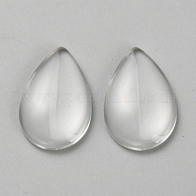ガラスカボション  ティアドロップ  透明  30x19.8x5.5mm&nbsp;GLAA-WH0038-50-1