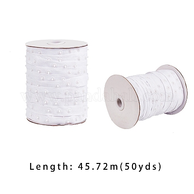 チロリアンテープ  プラスチックボタン付き  ホワイト  18mm  厚い  2mmと4.5mm  約50ヤード/ロール  2のロール/セット&nbsp;OCOR-WH0032-15-1