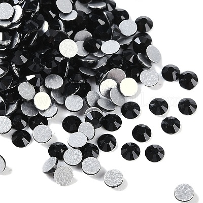 フラットバックガラスラインストーン  グレードA  バックメッキ  多面カット  半円  ジェット  ss10  2.7~2.8mm  1440個/袋&nbsp;RGLA-C002-SS10-280-1