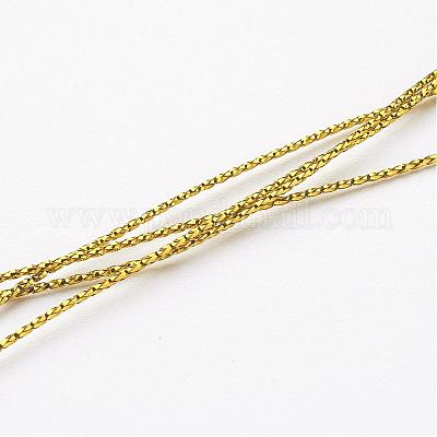 編組非弾性ビーズ糸  メタリック糸  刺しゅう糸  ゴールデンロッド  0.6mm  約10.93ヤード（10m）/ロール&nbsp;EW-N001-05-1
