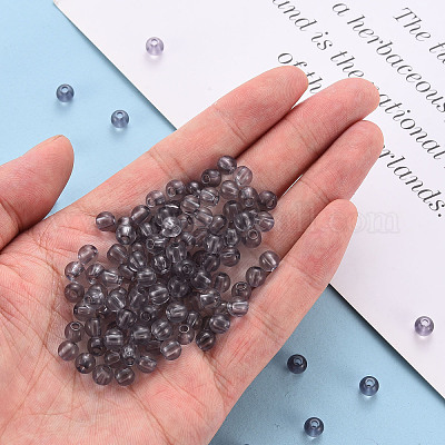 透明なアクリルビーズ  ラウンド  濃いグレー  8x7mm  穴：2mm  約1745個/500g&nbsp;MACR-S370-A8mm-769-1