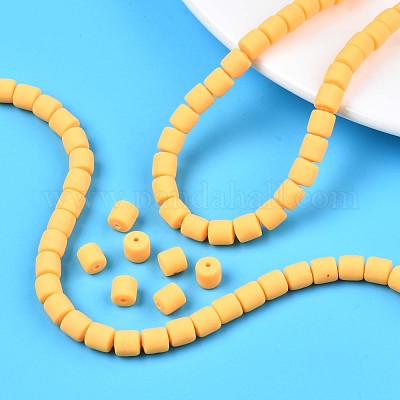 樹脂粘土ビーズ連売り  コラム  オレンジ  5~7x6mm  穴：1.5~2mm  約61~69個/連  15.74インチ&nbsp;CLAY-T001-C56-1