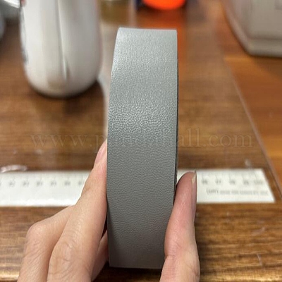 PUレザーコード  フラット  グレー  3x0.18cm  3 m /ロール&nbsp;DIY-GF0003-52F-1