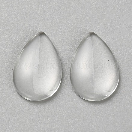 ガラスカボション  ティアドロップ  透明  30x19.8x5.5mm&nbsp;GLAA-WH0038-50-1