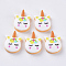 Resin Cabochons, Unicorn, Colorful, 22.5x16x6mm