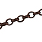 Iron Cable Chains, Unwelded, with Spool, Flat Oval, Red Copper, 4x3x1mm, about 328.08 Feet(100m)/roll