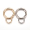 Alloy Spring Gate Ring, with Loop, Circle Key Rings, for Handbag Ornaments Decoration, Cadmium Free & Lead Free, Mixed Color, 38x29x4mm, Hole: 10.5x7mm