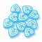 Baking Paint Glass Enamel Beads, Heart, Sky Blue, 19.5x20.5x7.5mm, Hole: 1.5~1.6mm