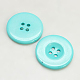 樹脂ボタン  染め  フラットラウンド  シアン  23x3mm&nbsp;RESI-D033-23mm-11-1