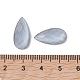 ガラスカボション  ティアドロップ  多面カット  ライトスチールブルー  18x9x4mm&nbsp;FIND-C047-05-3