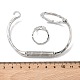 リング ブラア ハンマー加工 カフ バングル＆リングセット  プラチナ  32.5mm&nbsp;SJEW-C008-01P-3