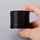 フラット弾性クリスタルストリング  弾性ビーズ糸  ストレッチブレスレット作り用  染め  ブラック  0.8mm  約65.61ヤード（60m）/ロール&nbsp;EW019-1-3
