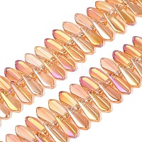 ガラスビーズ  ティアドロップ  トップ掘削  砂茶色  15~16x6x4~4.5mm  穴：0.9~1mm  約119~120個/連  17.32~18.11インチ（44~46cm）&nbsp;EGLA-Q134-01A-A05