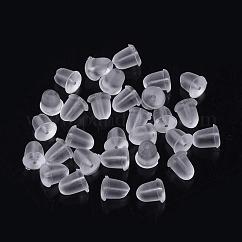 プラスチック製ピアスキャッチ  ピアスバックキャッチ  透明  4x4mm  穴：0.5mm
