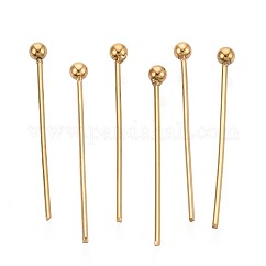 304ステンレススチールヘッドピン  イオンプレーティング（ip）  18KGP本金メッキ  20mm  ヘッド：2mm  100個/セット