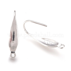 316サージカルステンレススチールピアスフック  耳ワイヤー  垂直ループ付き  銀  20x4.5x1mm  穴：1.2mm  ピン：0.8mm&nbsp;X-STAS-P166-10S