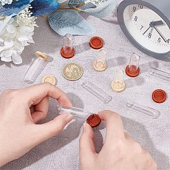 10色のガラスドームカバー2個  装飾ショーケース  クローシュ ベルジャー テラリウム 木製ベース付き  ミックスカラー  40x12mm  5個/カラー&nbsp;DJEW-NB0001-17