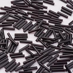 ガラス竹ビーズ  不透明色  ブラック  6x2mm  穴：0.5mm  約10000個/袋&nbsp;SEED-E001-6mm-49#