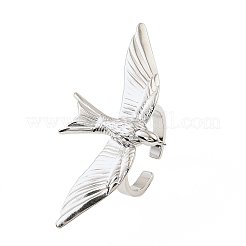 304ステンレススチールカフオープンリング  鳥  ステンレス鋼色  usサイズ7（17.3mm）&nbsp;RJEW-D350-03P
